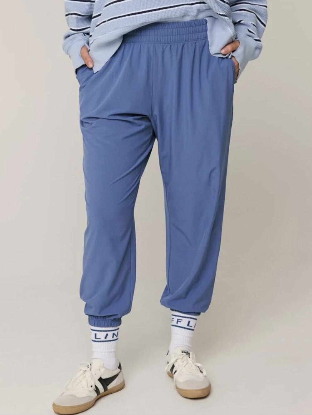 Offline by Aerie Hot Stuff Jogger Pants  Elastic Waist Blue Size XXL Athleisure